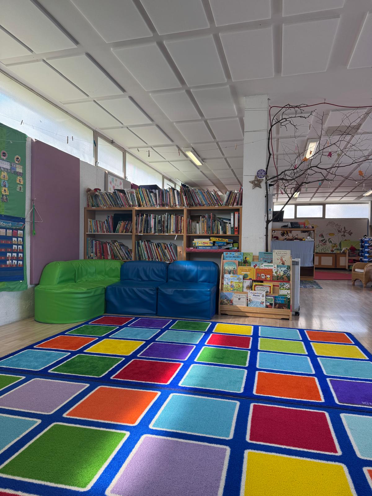 Morning circle area with seating for group activities